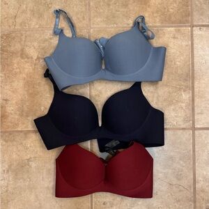 Women's Bra Set - Blue, Navy, and Red